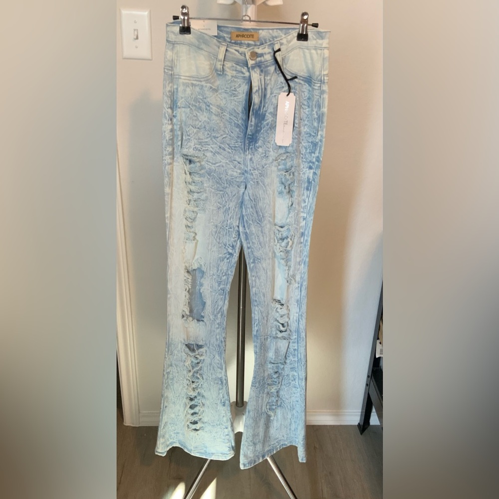 Aphrodite stone wash jeans with designer cuts
